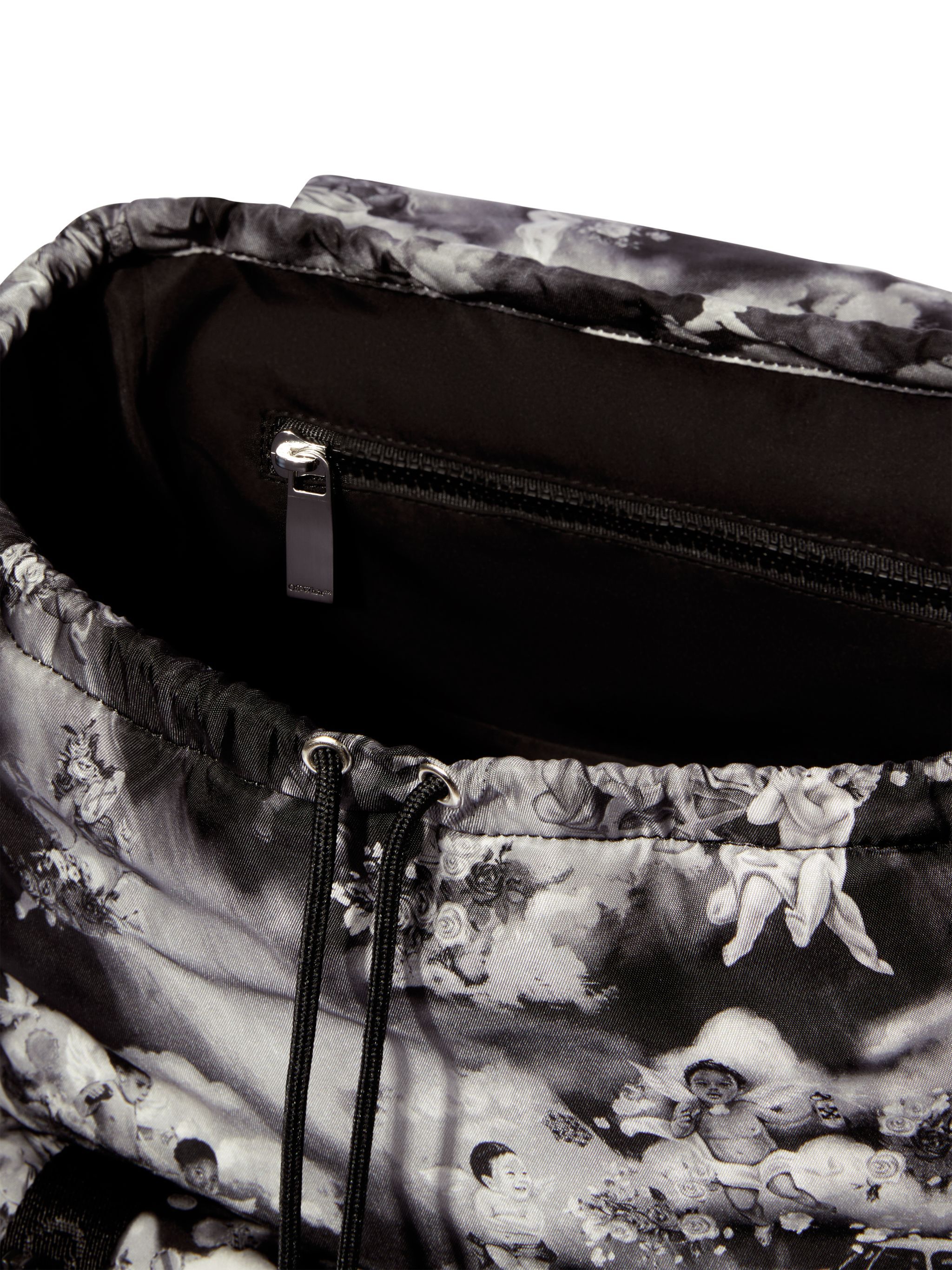 OFF WHITE Black Fresco Print Outdoor Backpack BLACK OMNB111S25FAB001