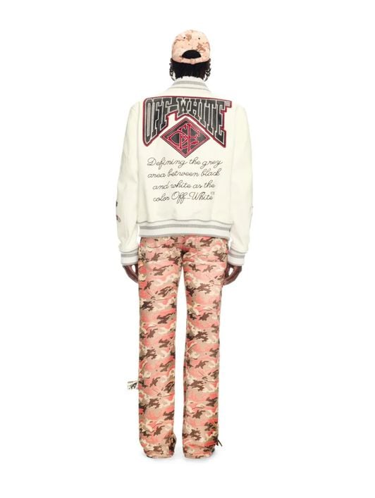 weiße leder kristall collegejacke OFF WHITE weiße leder kristall collegejacke WHITE OMJA123Z25LEA002
