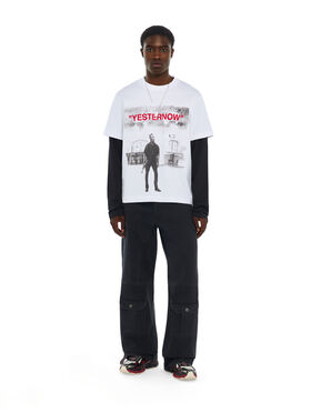 OFF WHITE Miles Davis Yesternow Double Sleeve Regular Long Sleeve T-Shirt WHITE 44MAB09RW26J003