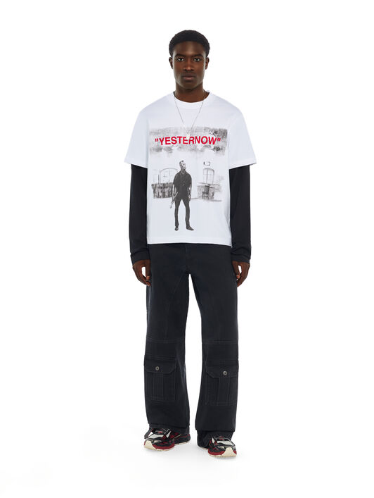 Miles Davis Yesternow Double Sleeve Regular Long Sleeve T-Shirt OFF WHITE Miles Davis Yesternow Double Sleeve Regular Long Sleeve T-Shirt WHITE 44MAB09RW26J003