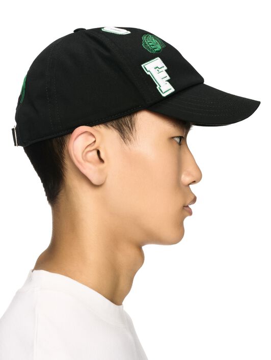 OFF WHITE Black Crocodile Baseball Cap BLACK OMLA049S25FAB007