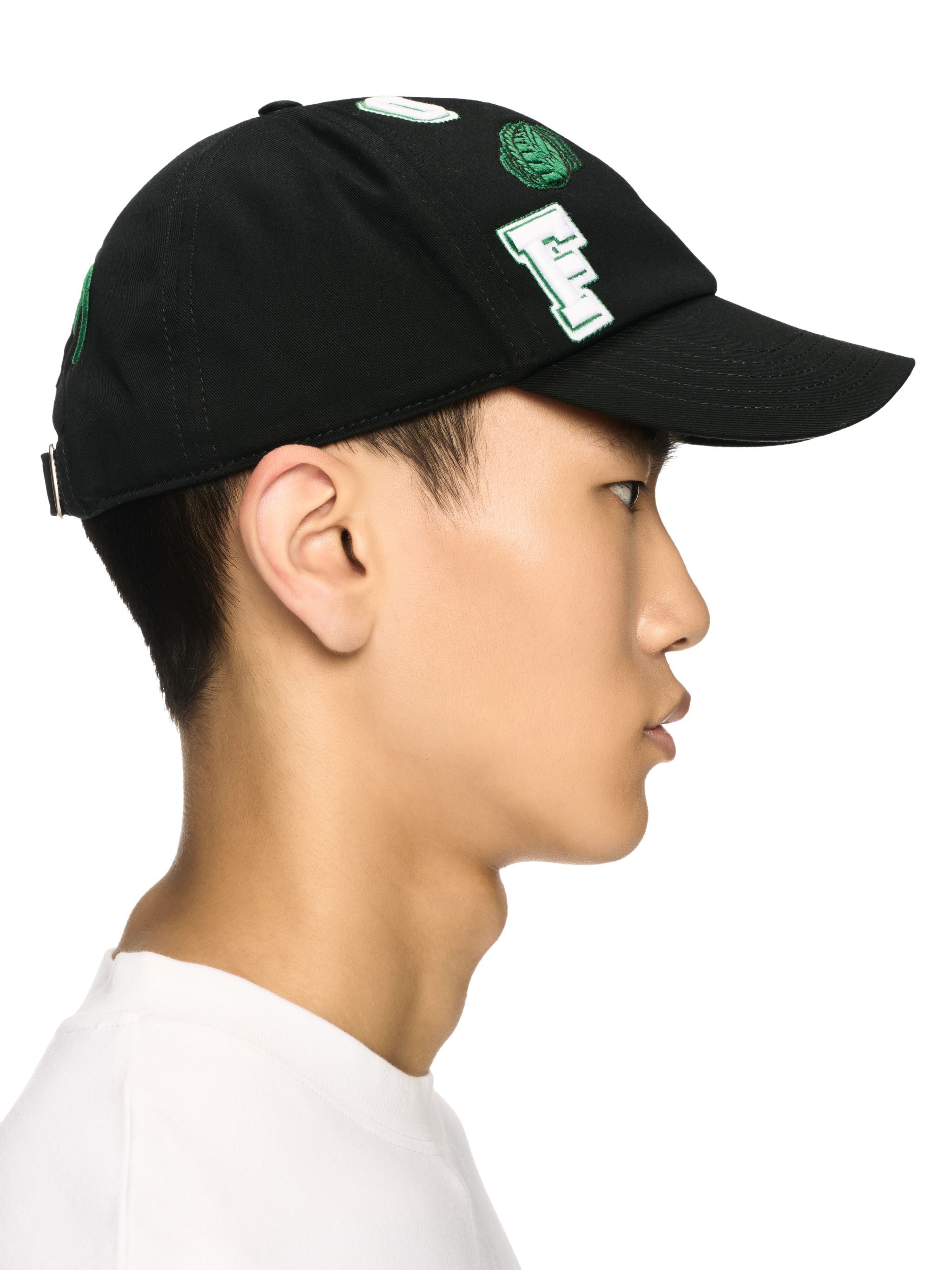 OFF WHITE Black Crocodile Baseball Cap BLACK OMLA049S25FAB007