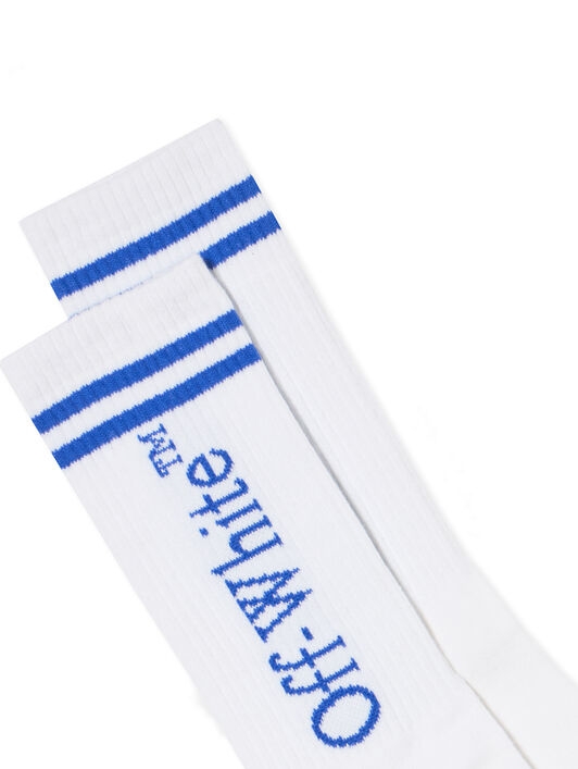 OFF WHITE Bookish Long Socks WHITE - BLUE OBRA003F25KNI002