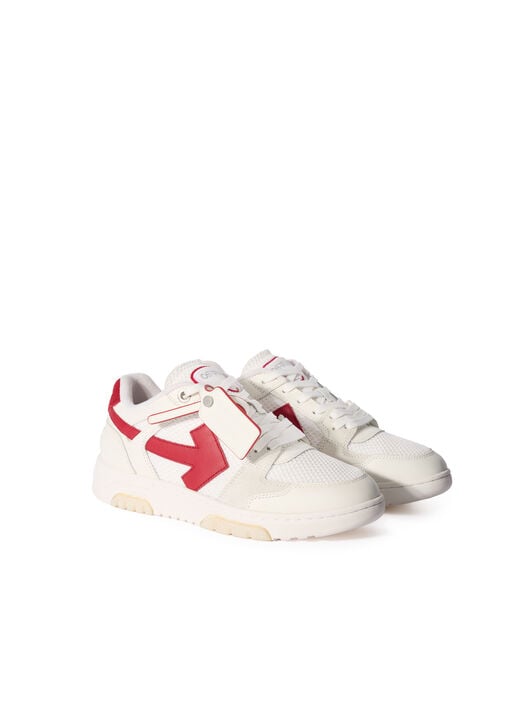OFF WHITE Out Of Office Slim Sneakers WHITE - STRAWBERRY RED OMIA243F25LEA001