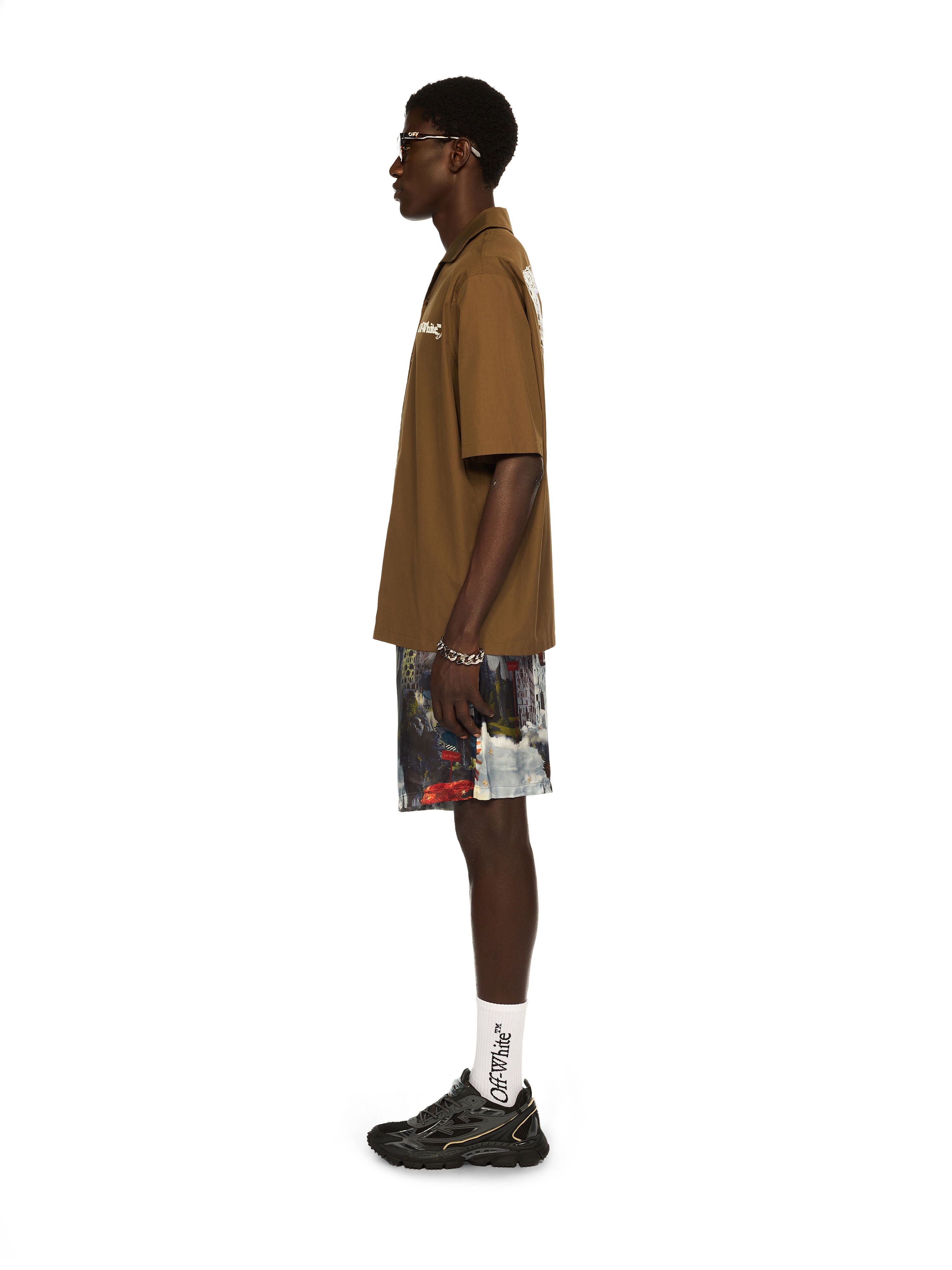 OFF WHITE Scribble Arrow Poplin Shirt BEECH - WHITE OMGG01FF25FAB004