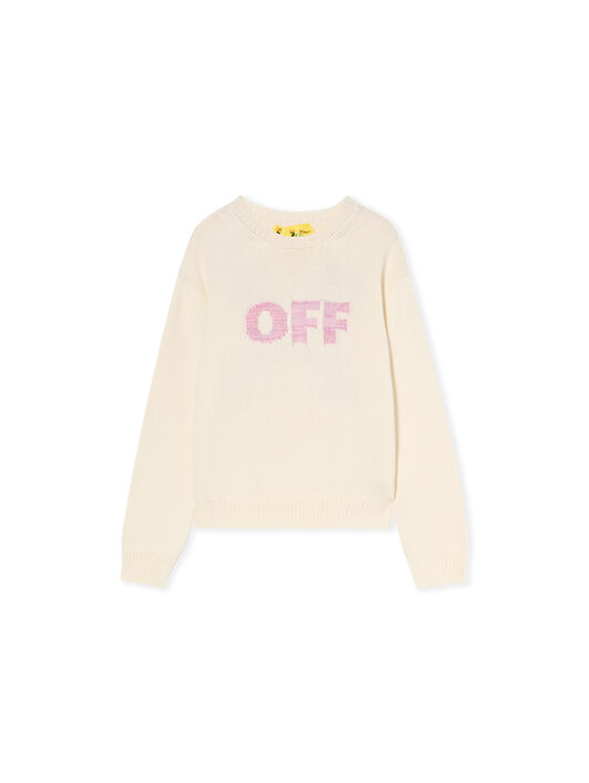 OFF WHITE Arrow Logo Sweater OFF WHITE - SOFT PINK OGHE002F25KNI004