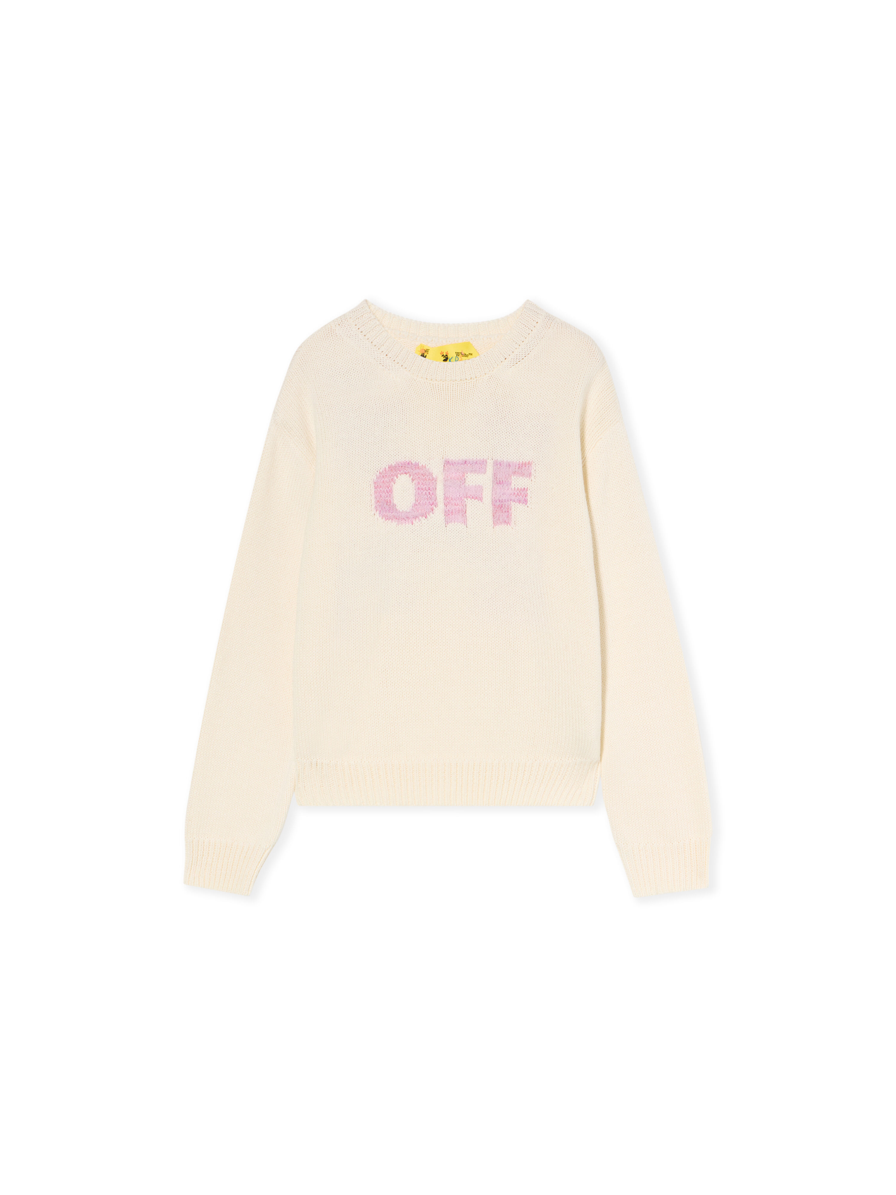 OFF WHITE Arrow Logo Sweater OFF WHITE - SOFT PINK OGHE002F25KNI004