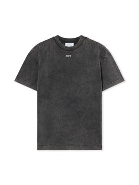 OFF WHITE Check Flan Arrow Logo Tee MARBLE BLACK-WHITE OWAA089F25JER003