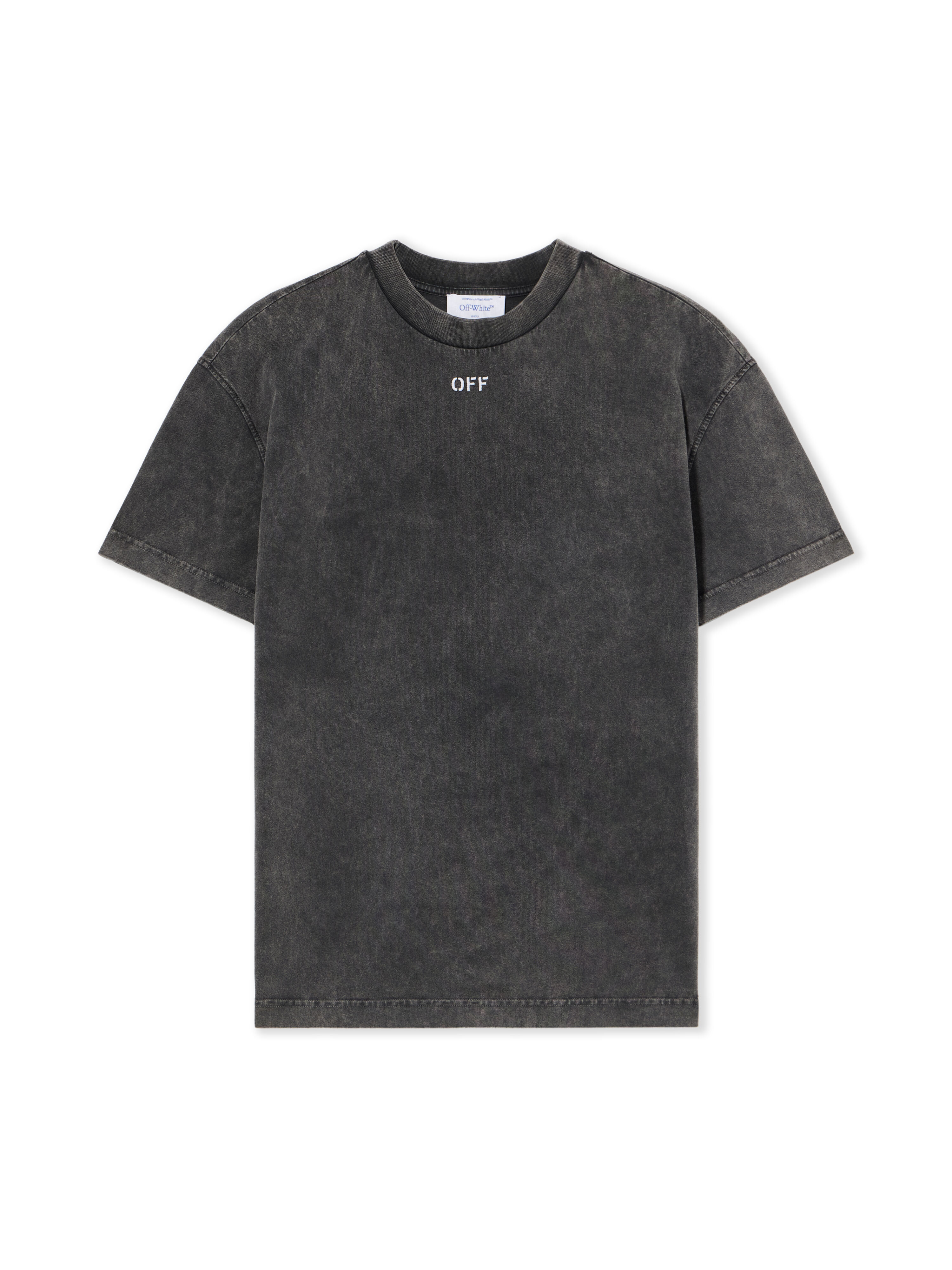 OFF WHITE Check Flan Arrow Logo Tee MARBLE BLACK-WHITE OWAA089F25JER003