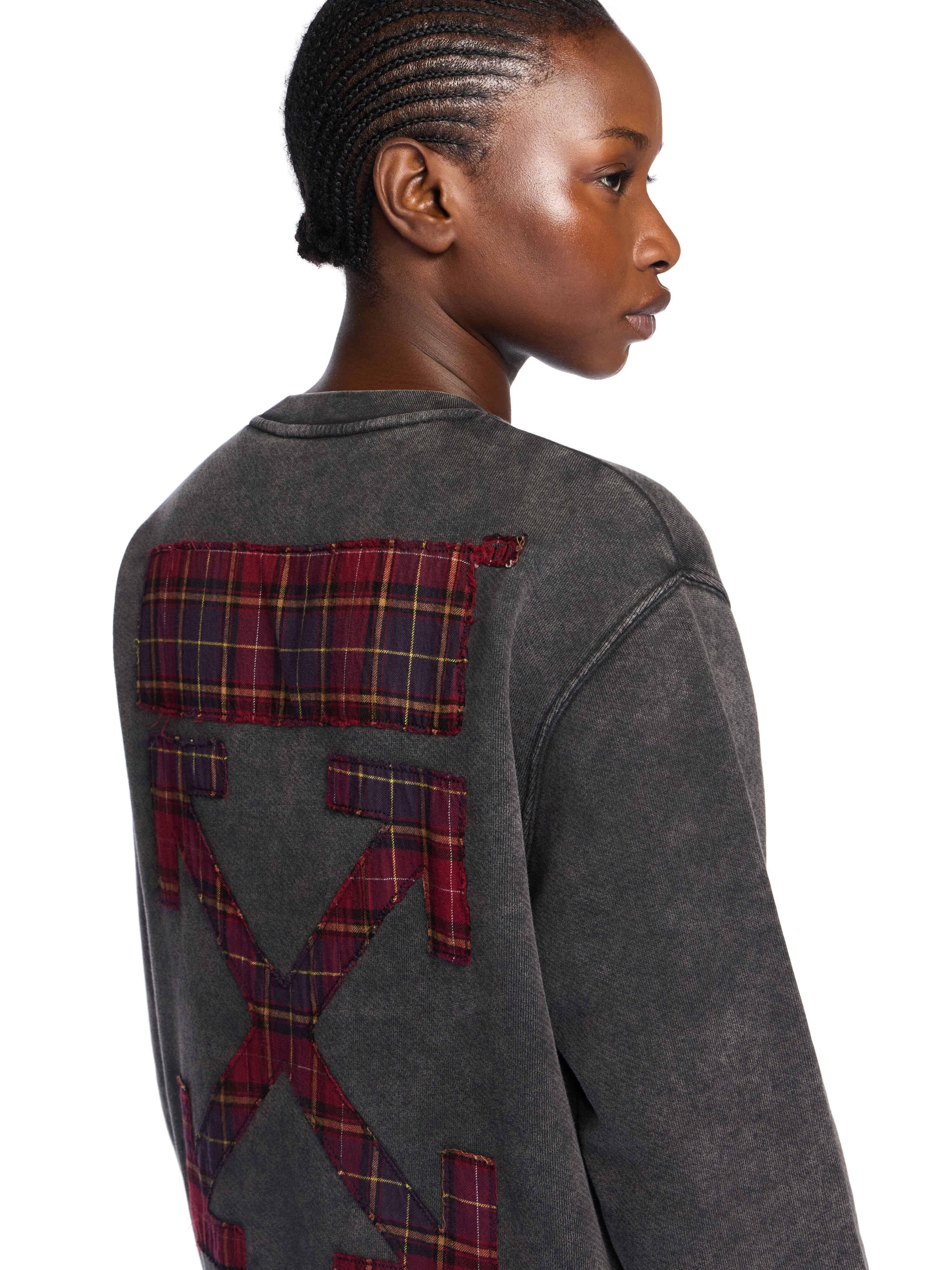 Check Flan Arrow Crew Logo Sweatshirt OFF WHITE Check Flan Arrow Crew Logo Sweatshirt MARBLE BLACK-WHITE OWBA055F25FLE002