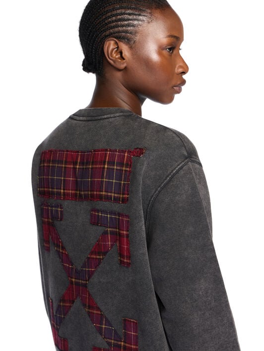 Check Flan Arrow Crew Logo Sweatshirt OFF WHITE Check Flan Arrow Crew Logo Sweatshirt MARBLE BLACK-WHITE OWBA055F25FLE002