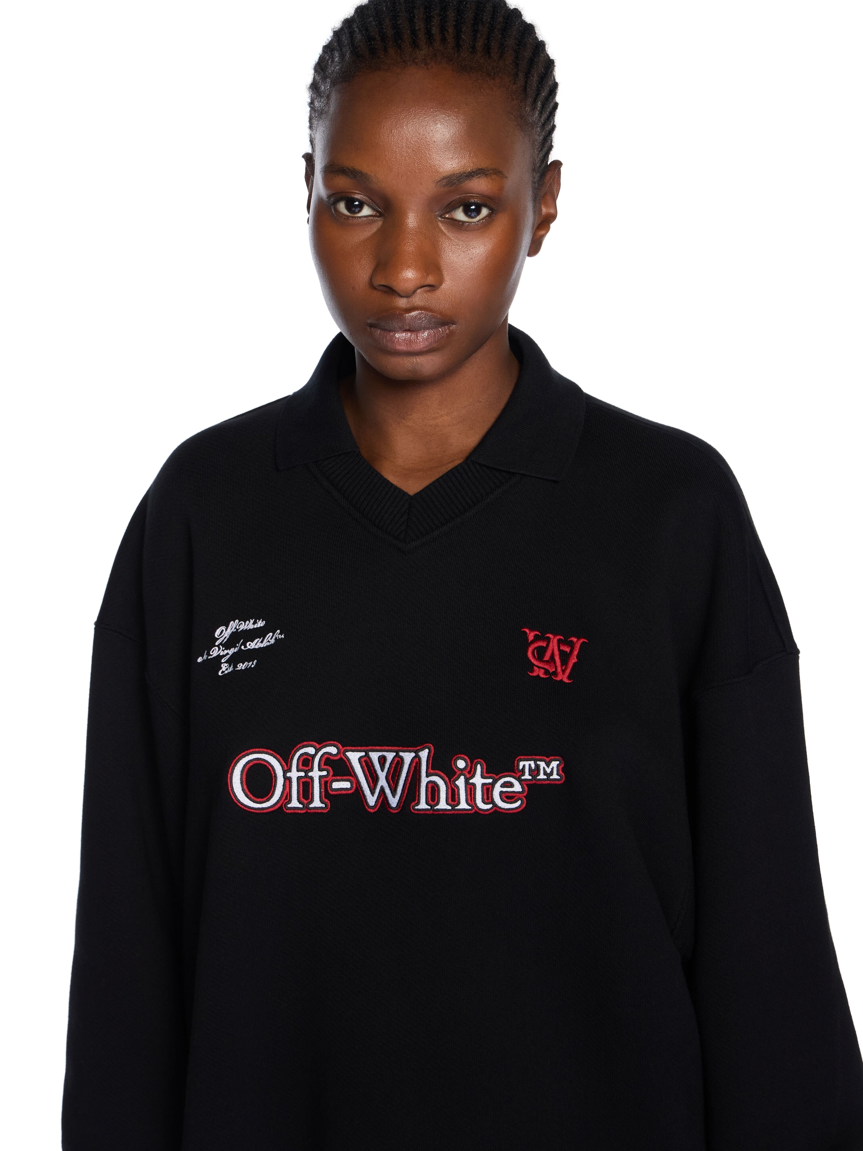Sporty Polo Sweatdress OFF WHITE Sporty Polo Sweatdress BLACK-RED DAHLIA OWDF002F25FLE001