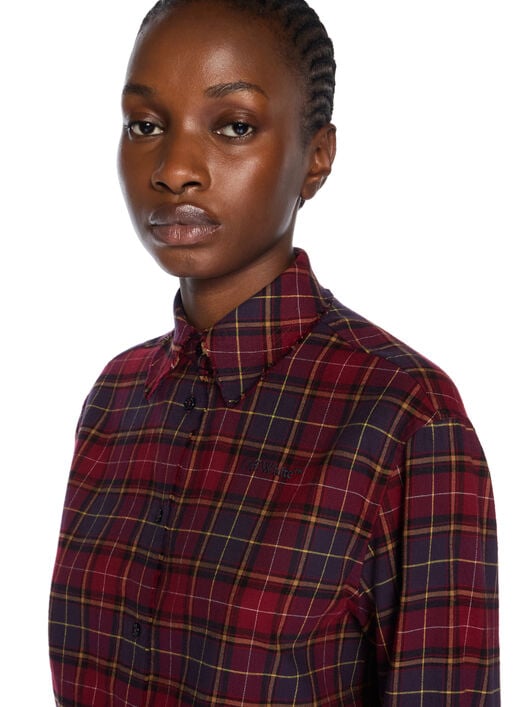 Check Flannel Arrow Spray Shirt OFF WHITE Check Flannel Arrow Spray Shirt BORDEAUX/PURPLE-BLUE IRIS OWGE02HF25FAB001