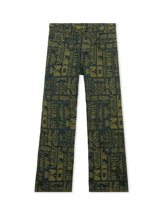 Multilogo Jacquard Relaxed Jeans OFF WHITE Multilogo Jacquard Relaxed Jeans MULTILOGO - GREEN MOSS OMYA18JF25DEN005