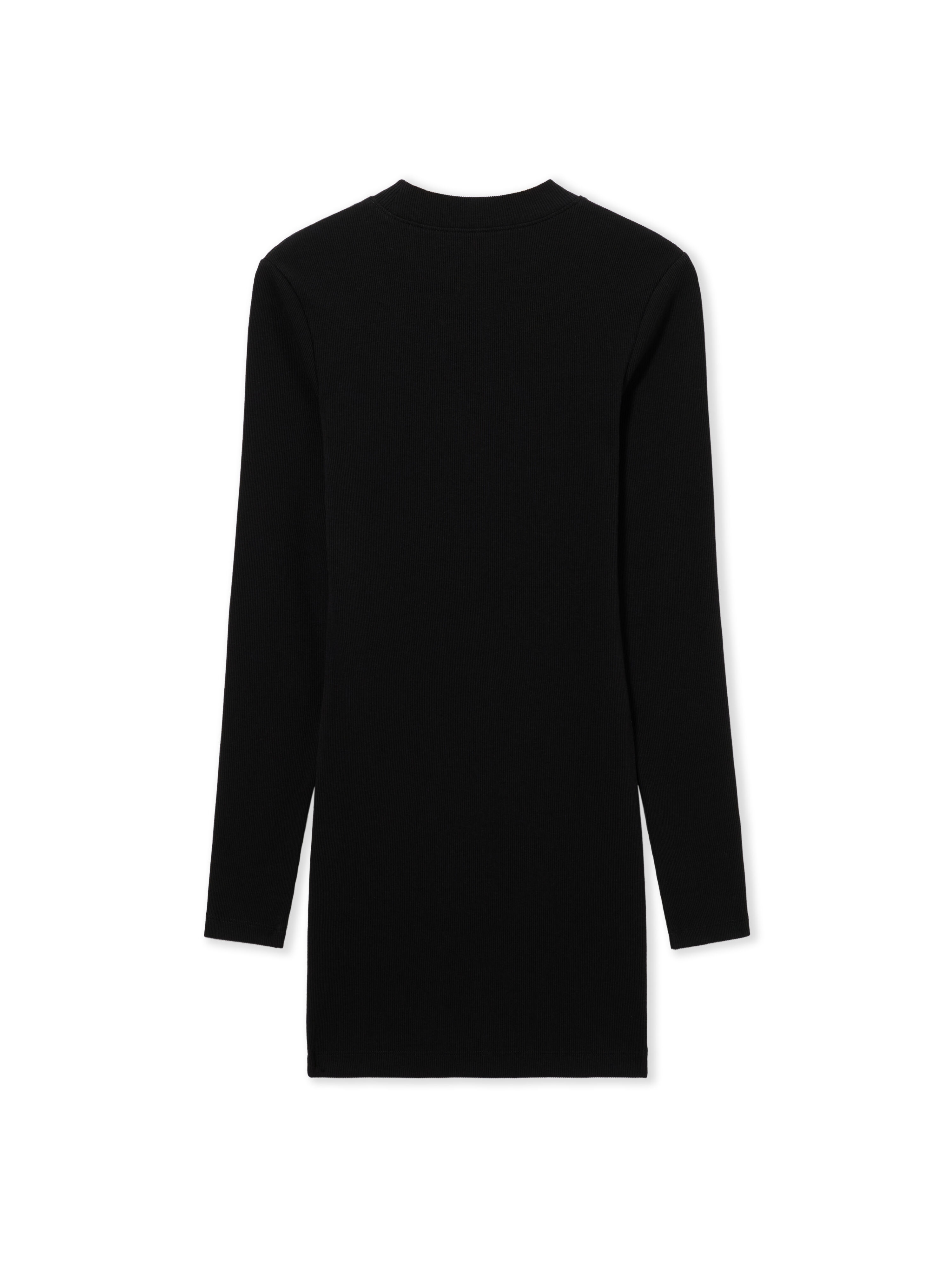 LAB L/AB Long-Sleeved Fitted Rib Dress Black Night LABF2639U00106T