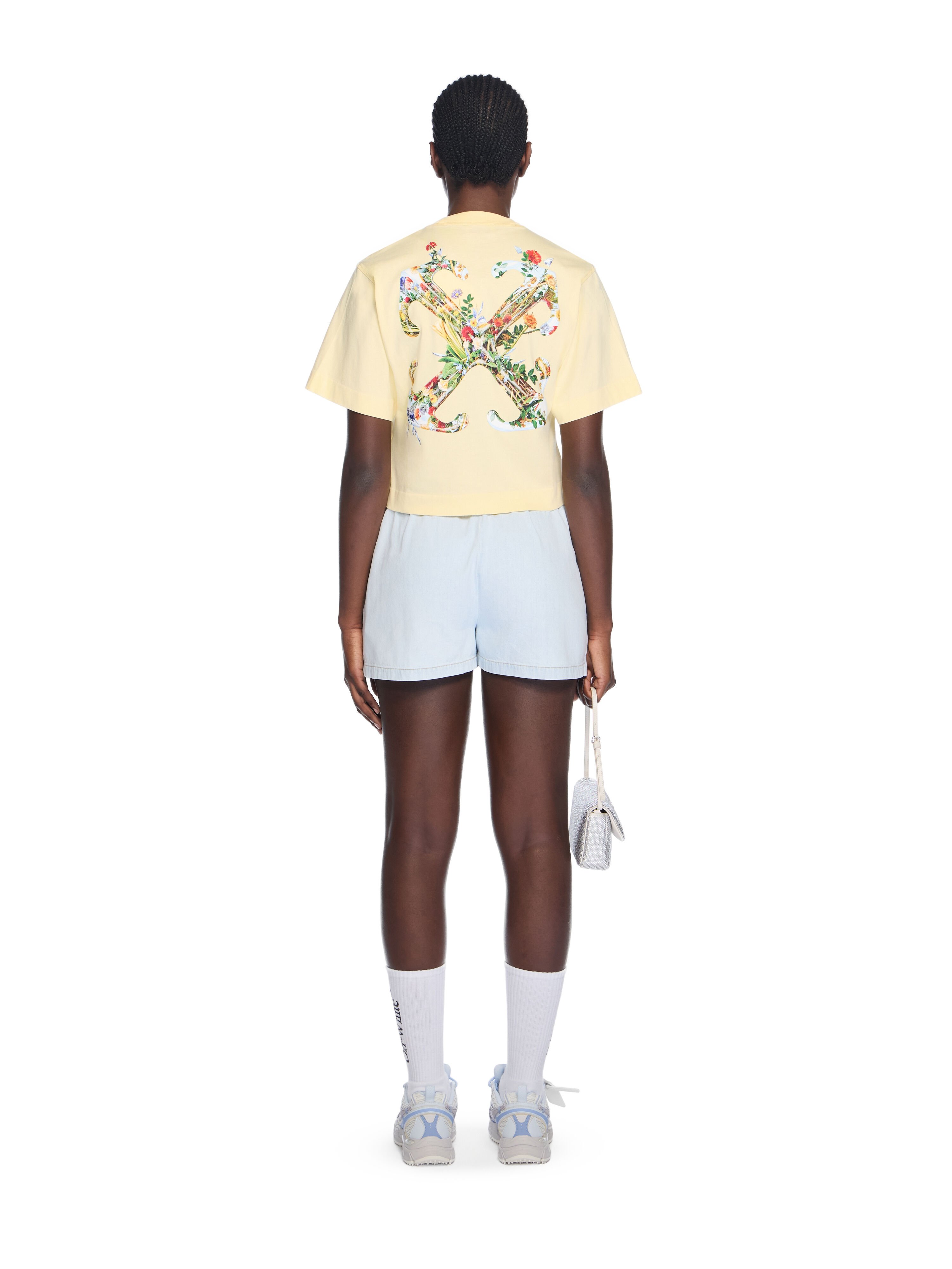 Arrow Glass Flower Crop Logo Tee OFF WHITE Arrow Glass Flower Crop Logo Tee DOUBLE CREAM-BLACK OWAA090F25JER001