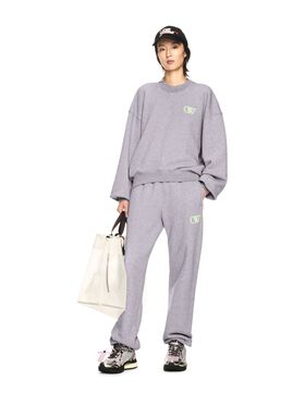 OFF WHITE Graue Gestickte Ow Sweathose GRAU OWCH006S25FLE001