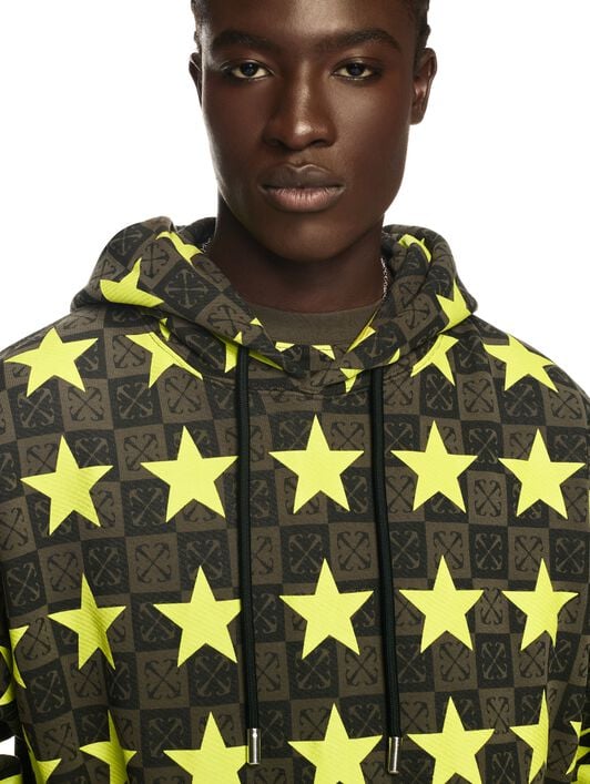 Stars Ao Skate Hoodie OFF WHITE Stars Ao Skate Hoodie GREEN OMBB085W24FLE005
