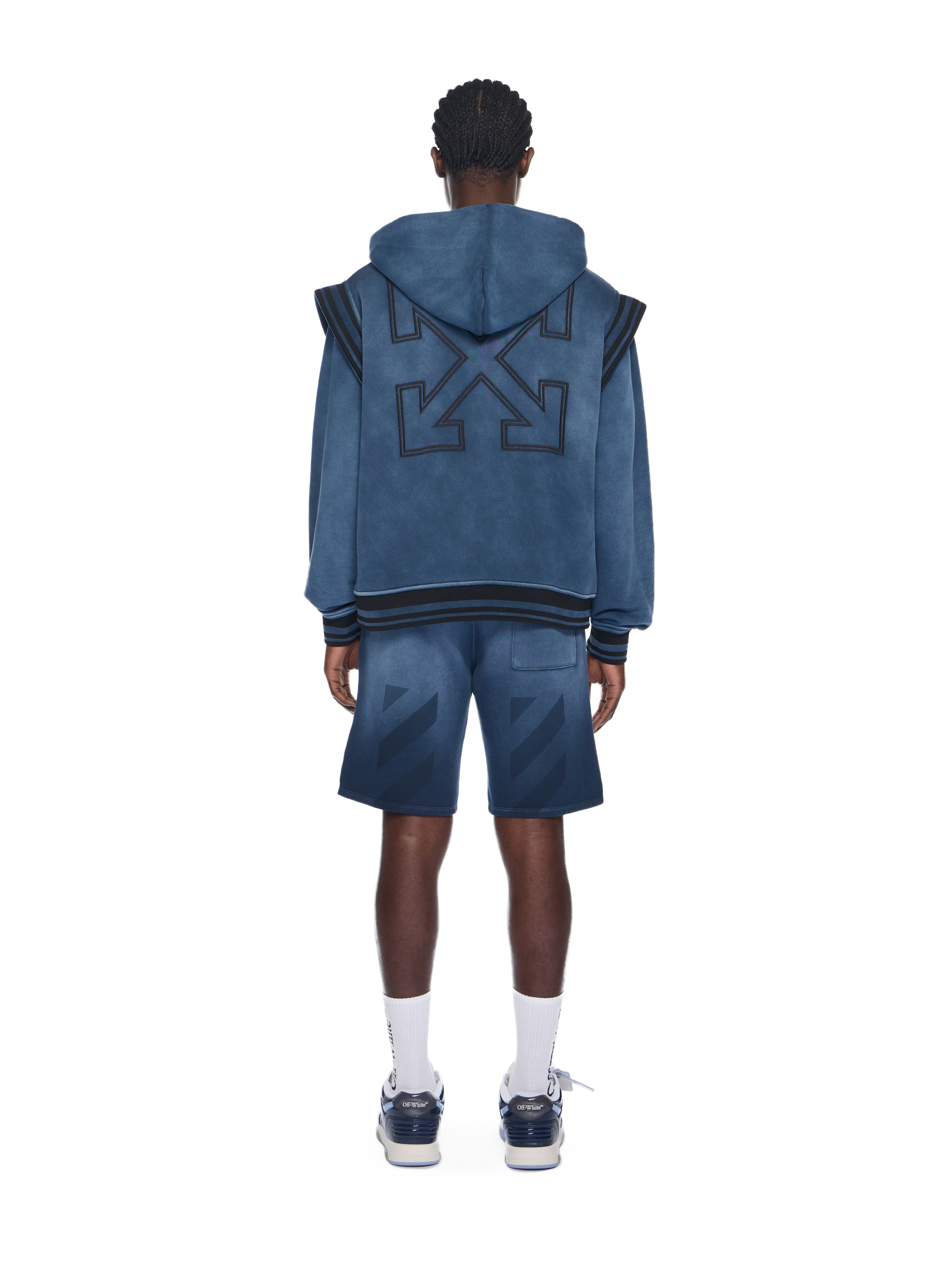 Arrow Fleece Varsity Hoodie in VINTAGE DARK SAPPHIRE - VINTAGE