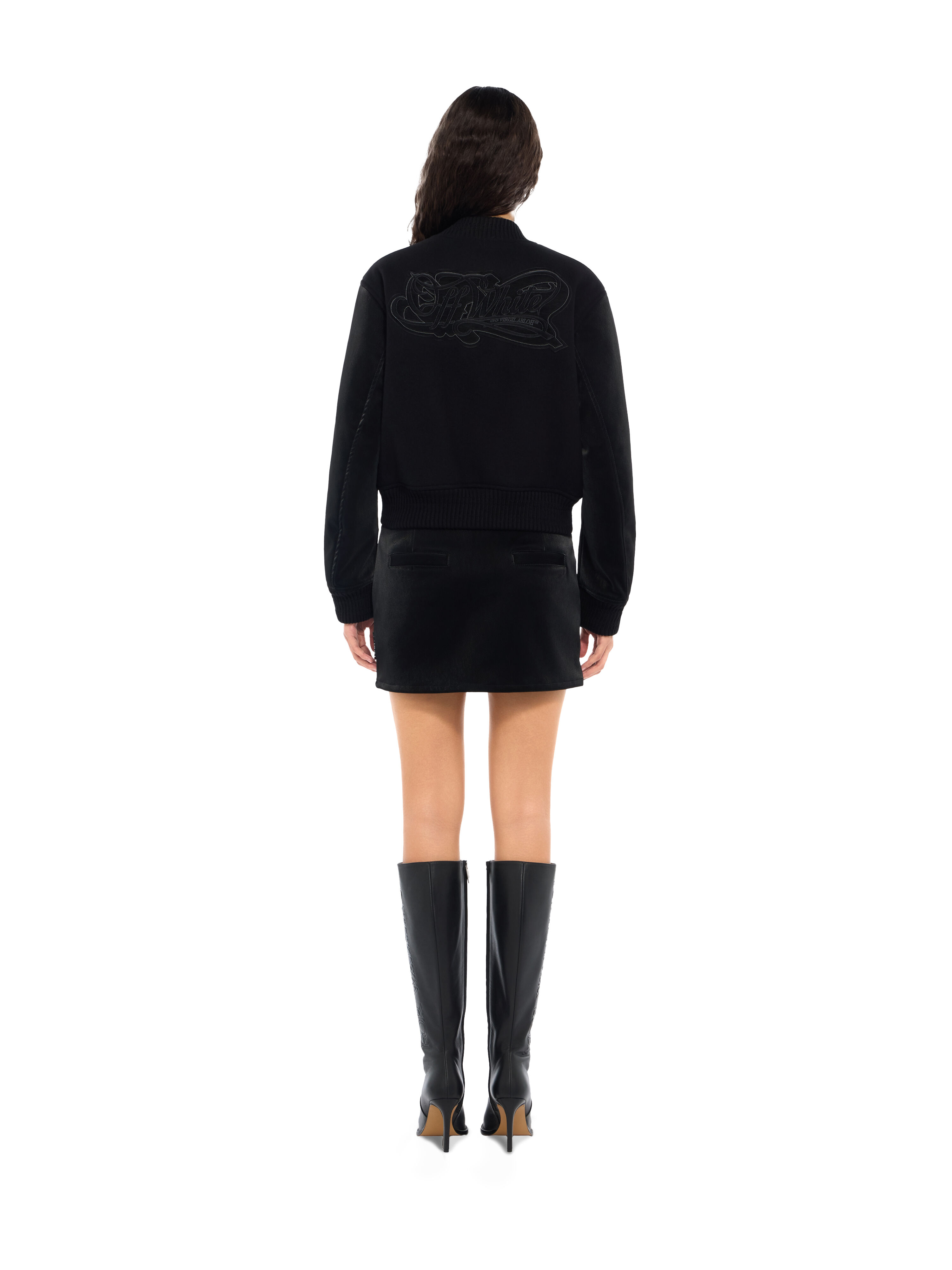 Velvet-Coated Meteor Mini Skirt OFF WHITE Velvet-Coated Meteor Mini Skirt Black-Black 2FS00373B