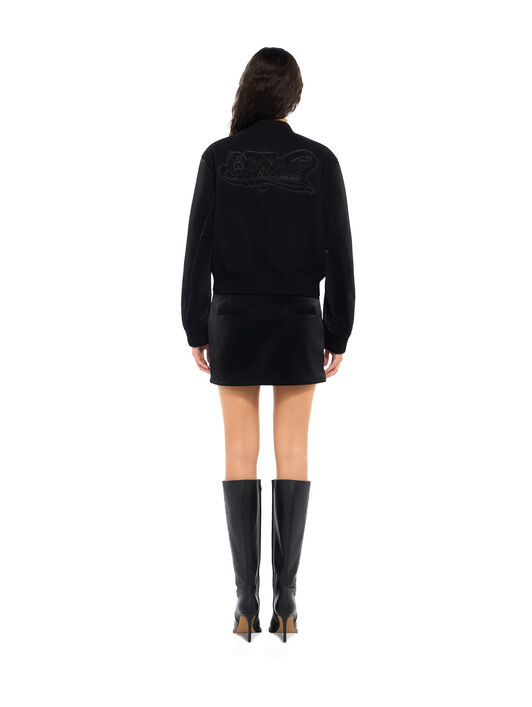 Velvet-Coated Meteor Mini Skirt OFF WHITE Velvet-Coated Meteor Mini Skirt Black-Black 2FS00373B