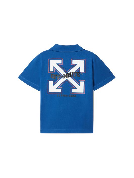 OFF WHITE Varsity Arrow Polo BLUE OBGB001S25JER003