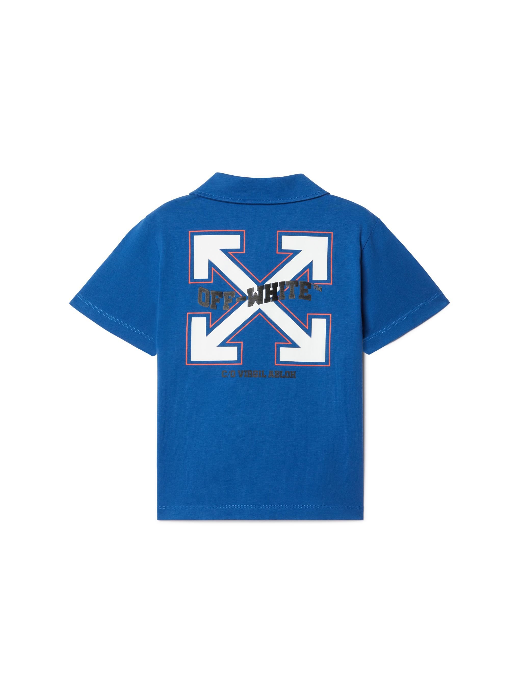 OFF WHITE Varsity Arrow Polo BLUE OBGB001S25JER003