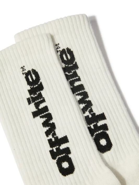 OFF WHITE Type Logo Long Socks WHITE OBRA003S25KNI002