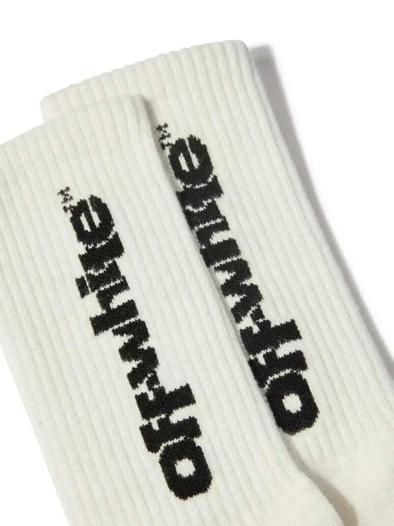 OFF WHITE Type Logo Long Socks WHITE OBRA003S25KNI002