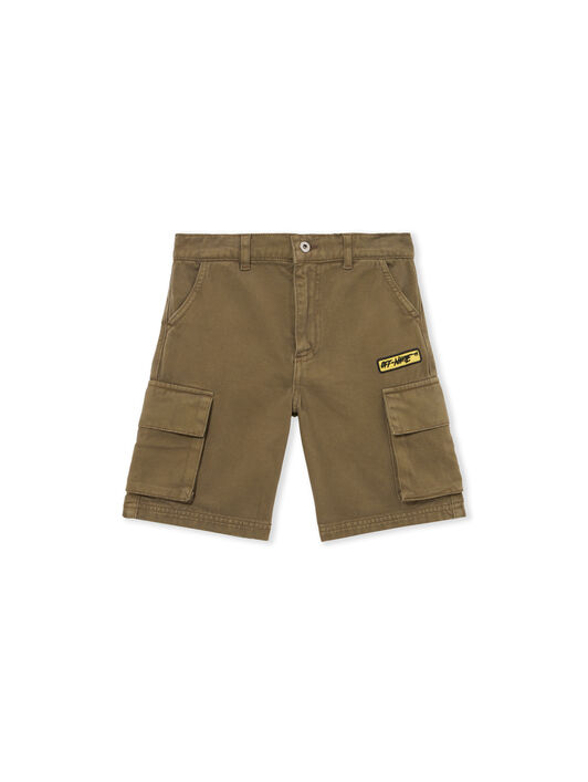 OFF WHITE Logo Patch Diag Cargo Short MARTINI OLIVE 44BCS001S26F001