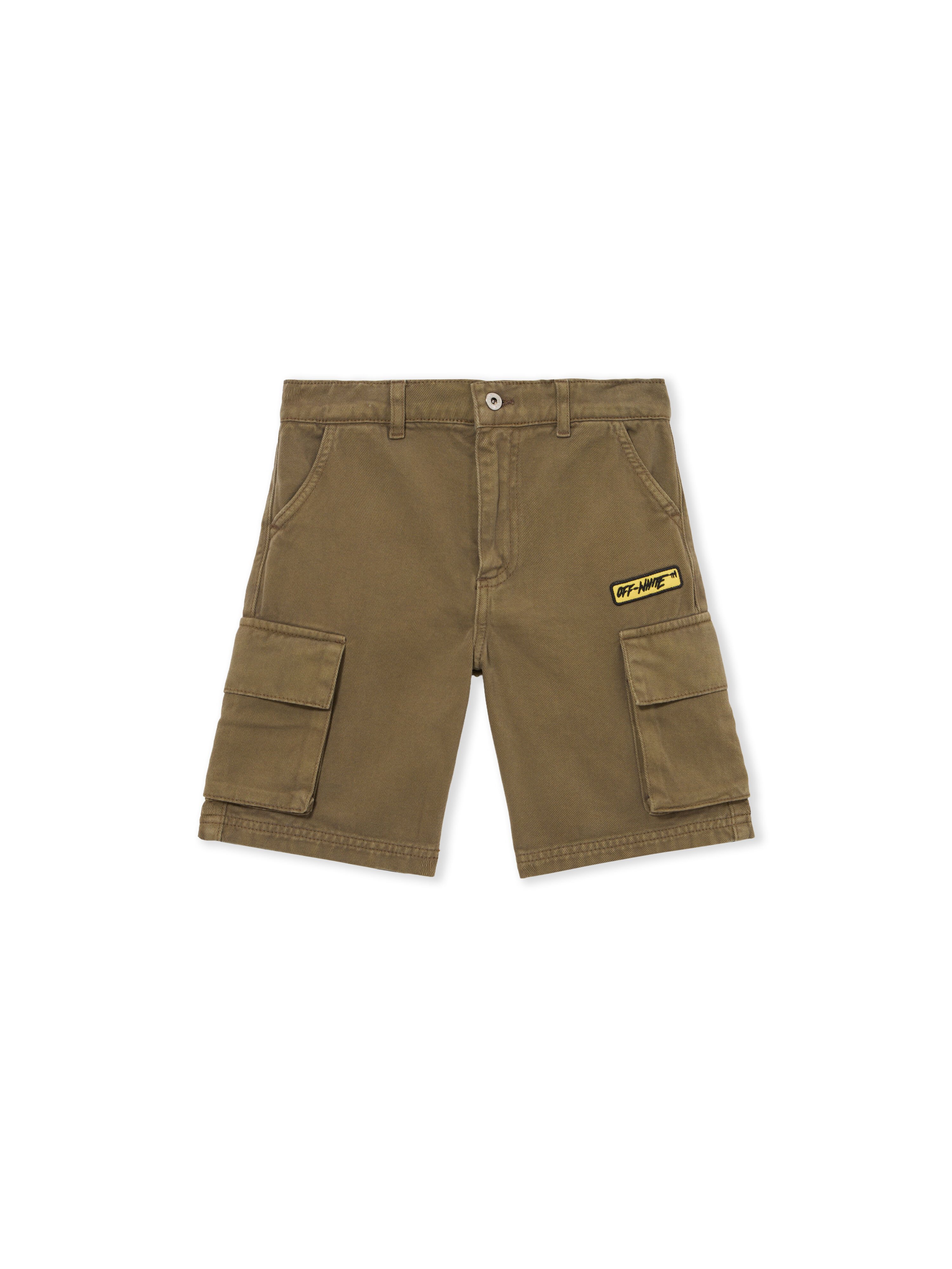 OFF WHITE Logo Patch Diag Cargo Short MARTINI OLIVE 44BCS001S26F001