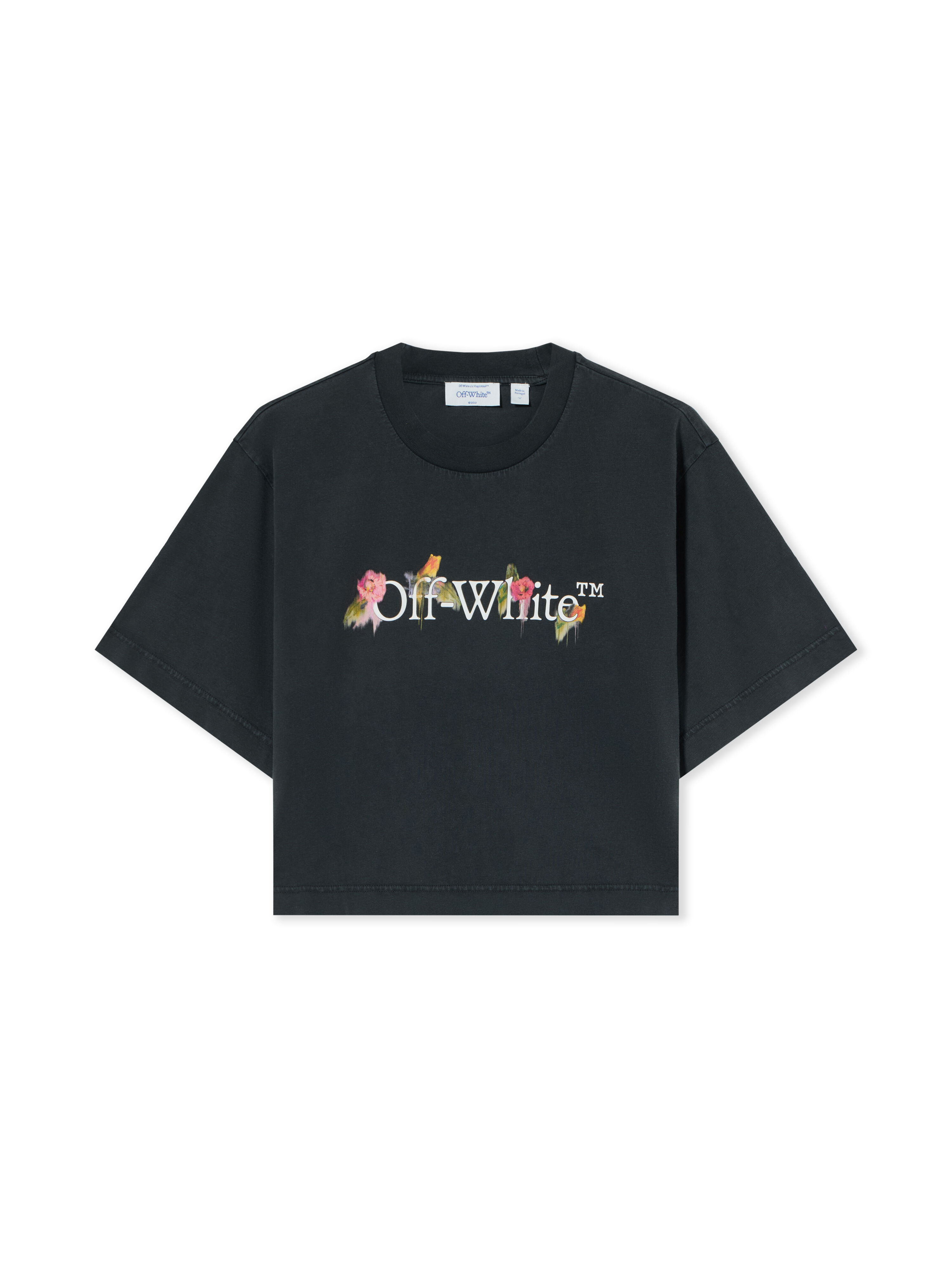 Bookish Flower Crop Tee OFF WHITE Bookish Flower Crop Tee Fade Out Black White 2FA00640T