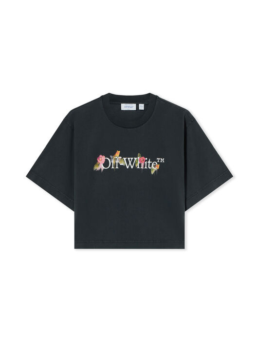 Bookish Flower Crop Tee OFF WHITE Bookish Flower Crop Tee Fade Out Black White 2FA00640T