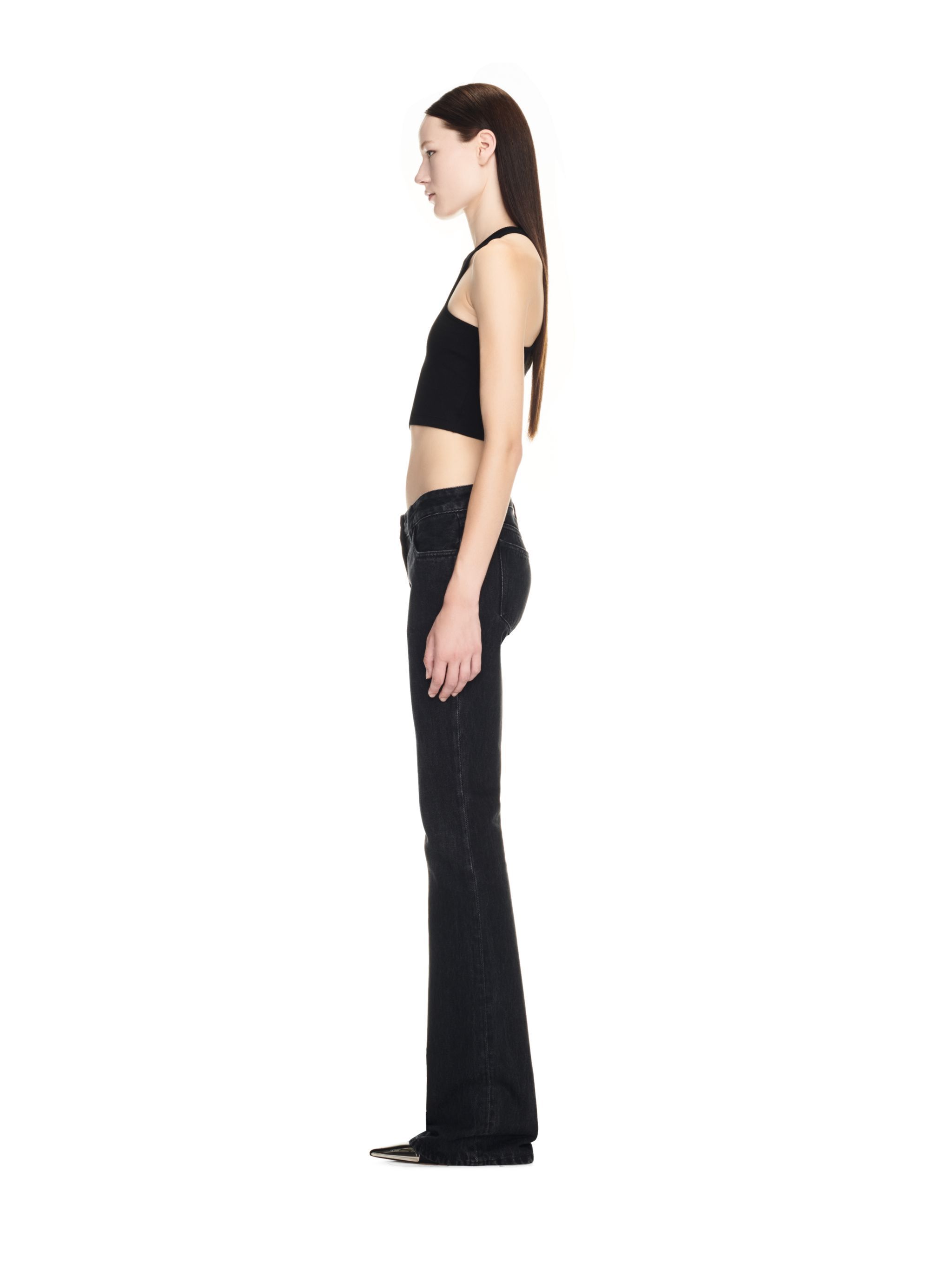 OFF WHITE Top Nero A Coste Con Logo Off NERO OWAD086C99JER002