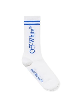 OFF WHITE Bookish Long Socks WHITE - BLUE OBRA003F25KNI002