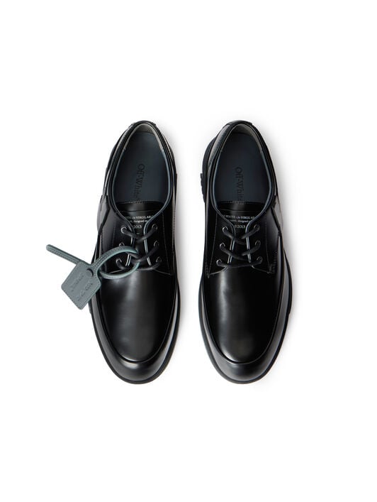 Derby Leather Shoes OFF WHITE Derby Leather Shoes BLACK - BLACK OMIY002F25LEA001