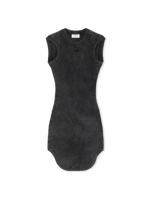 Off Stamp Ribbed Kat Mini Dress OFF WHITE Off Stamp Ribbed Kat Mini Dress MARBLE BLACK-BLACK OWDB560F25JER001