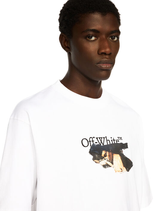 OFF WHITE Paint Arrow Skate Logo Tee WHITE - BLACK OMAA120F25JER00U