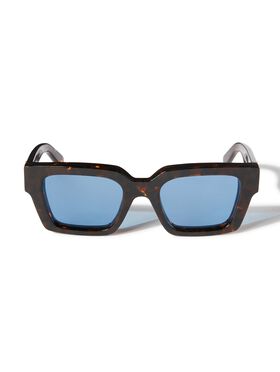 OFF WHITE Havana/Blue Virgil Sunglasses BROWN OERI008C99PLA004