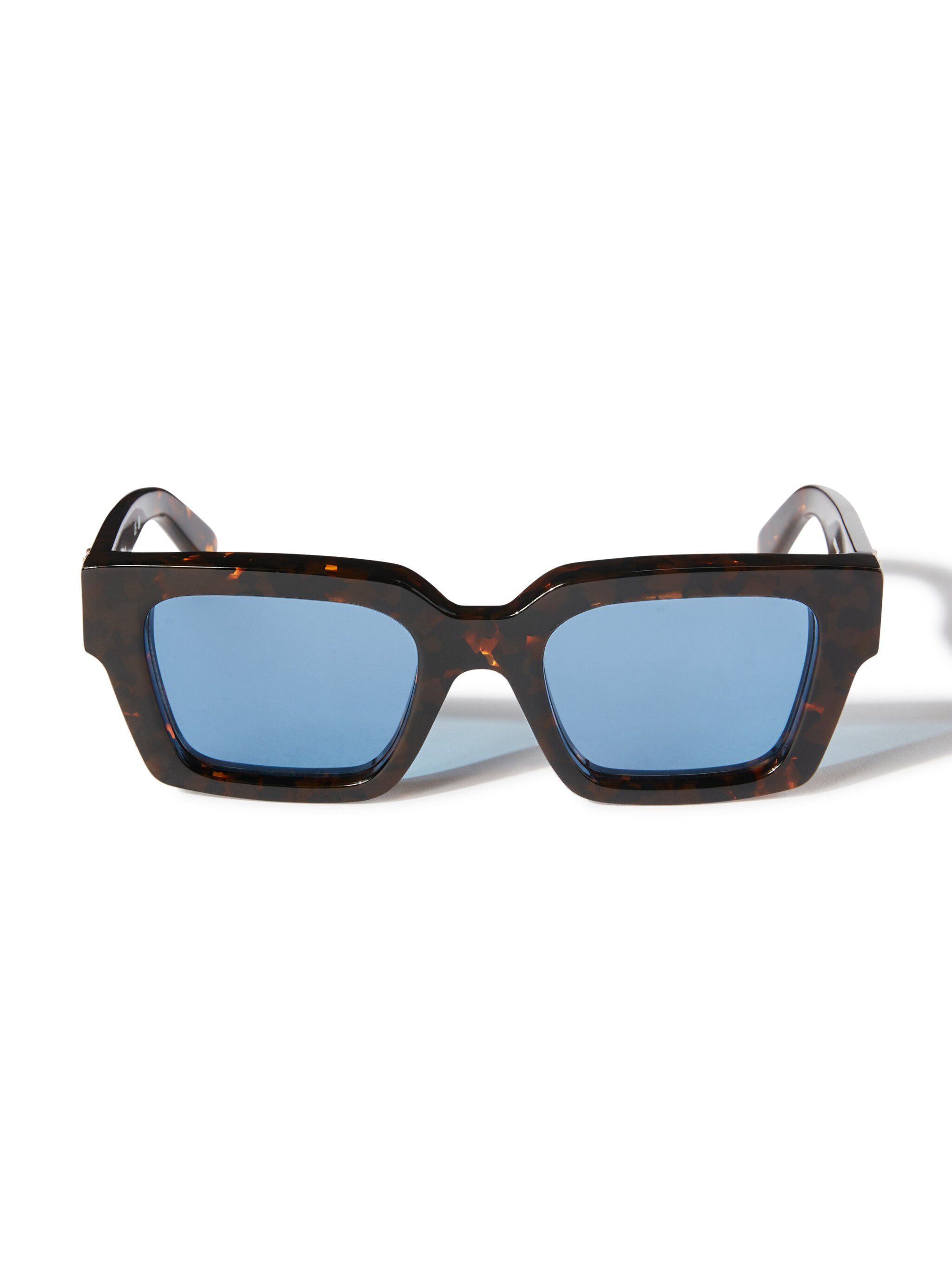 OFF WHITE Havana/Blue Virgil Sunglasses BROWN OERI008C99PLA004