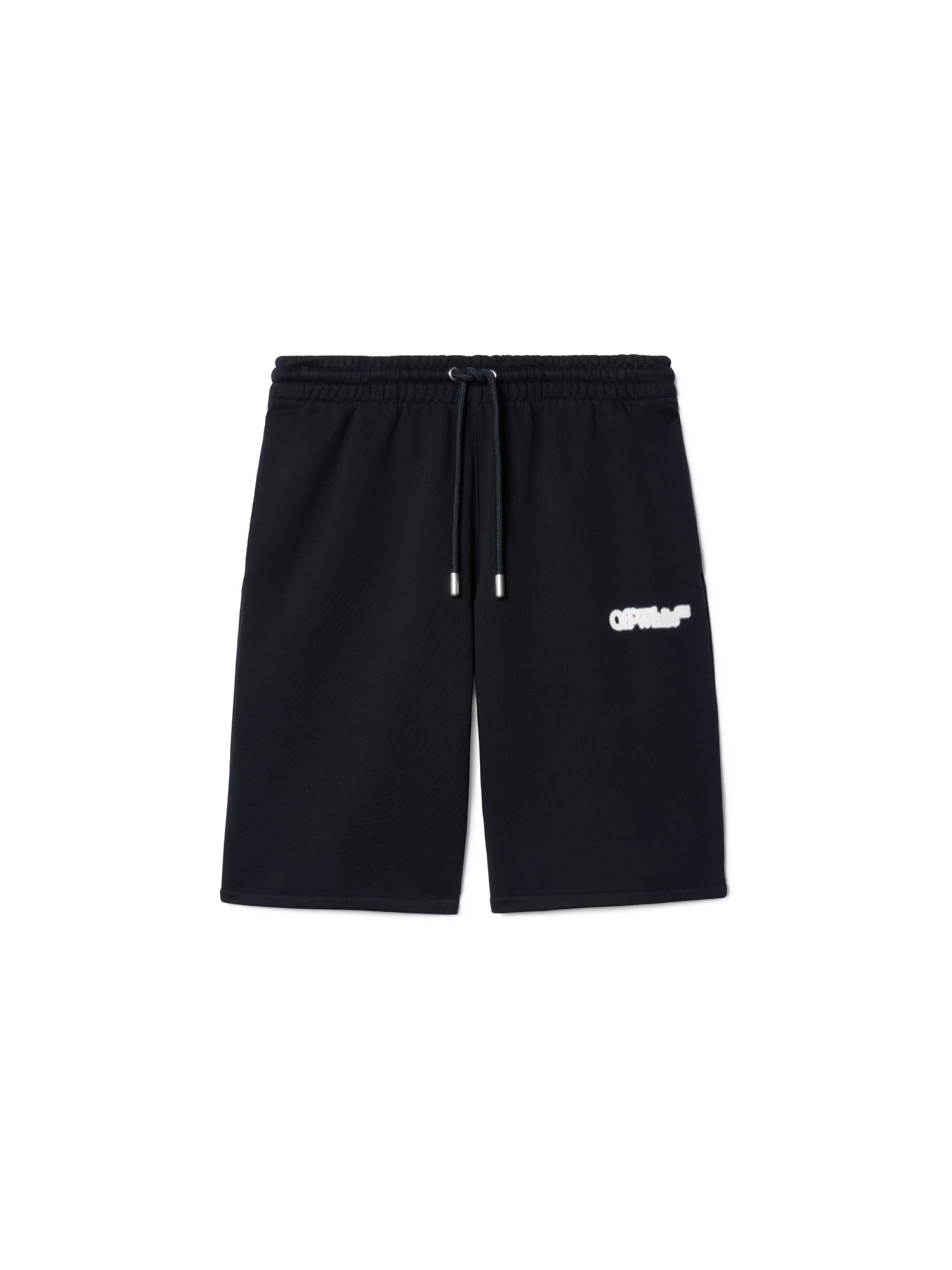 OFF WHITE Black Spray Arrow Sweat Shorts BLACK OMCI013S25FLE003