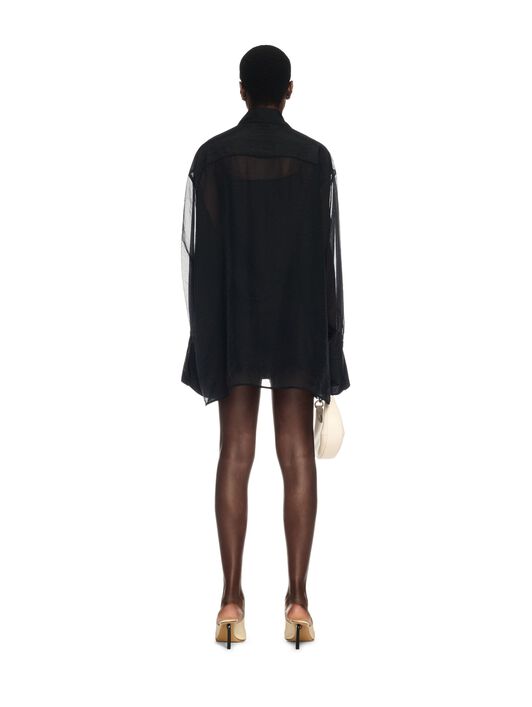 OFF WHITE Black Organza Shirt Dress BLACK OWDG00BS25FAB001