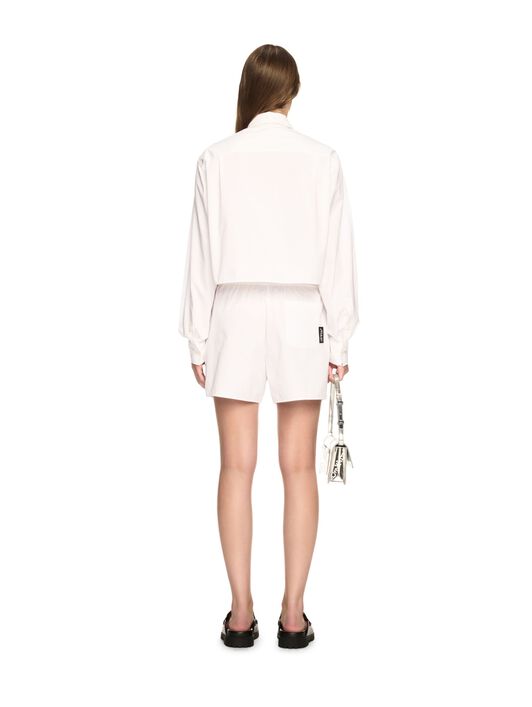 OFF WHITE White Poplin Boxy Long-Sleeved Shirt WHITE OWGE02AS25FAB001