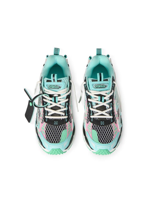 OFF WHITE Be Right Back Fishnet Sneakers AQUA - MINT OMIA295S26FAB004