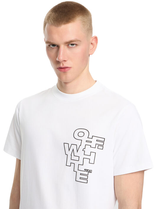 OFF WHITE Slim Fit Outlined Signature S/S T-Shirt WHITE 44OWOS26T063