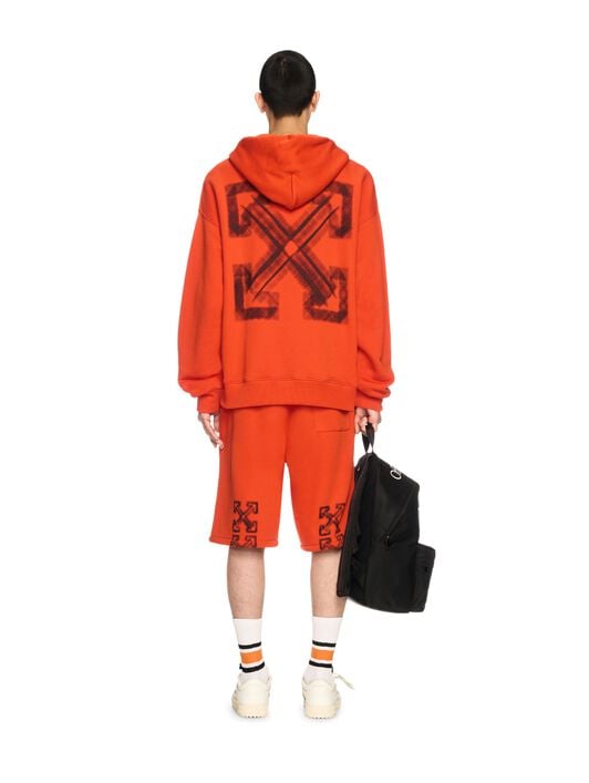 OFF WHITE VIBE ARROW SKATE HOODIE ORANGE OMBB085S25FLE00L