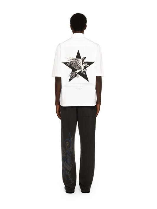 Xerox Star Zip Bowling Shirt OFF WHITE Xerox Star Zip Bowling Shirt WHITE - BLACK OMGG01DF25FAB003