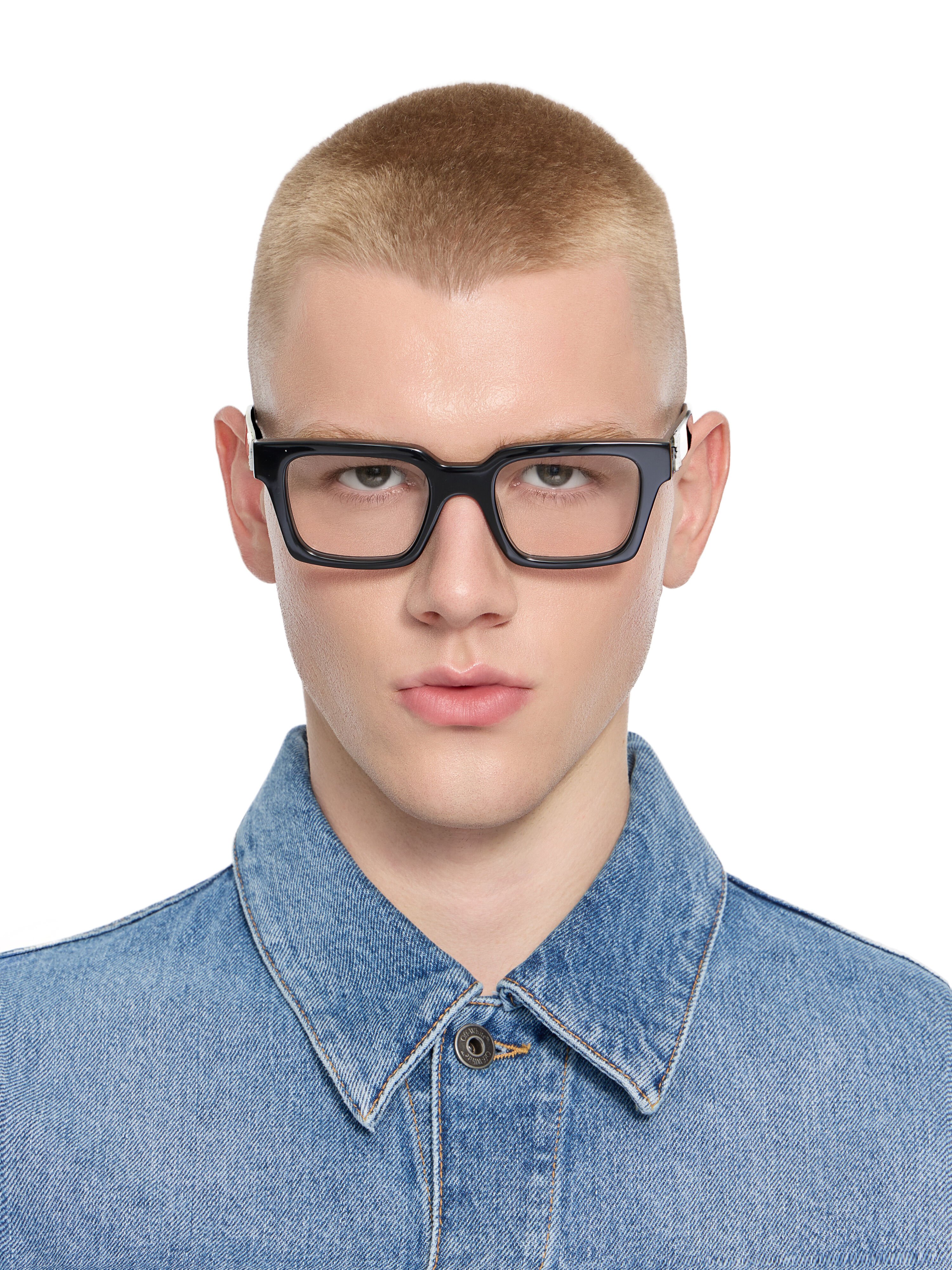 Clip On Light Blue Lens Sunglasses OFF WHITE Clip On Light Blue Lens Sunglasses Shiny Black OW9000104550