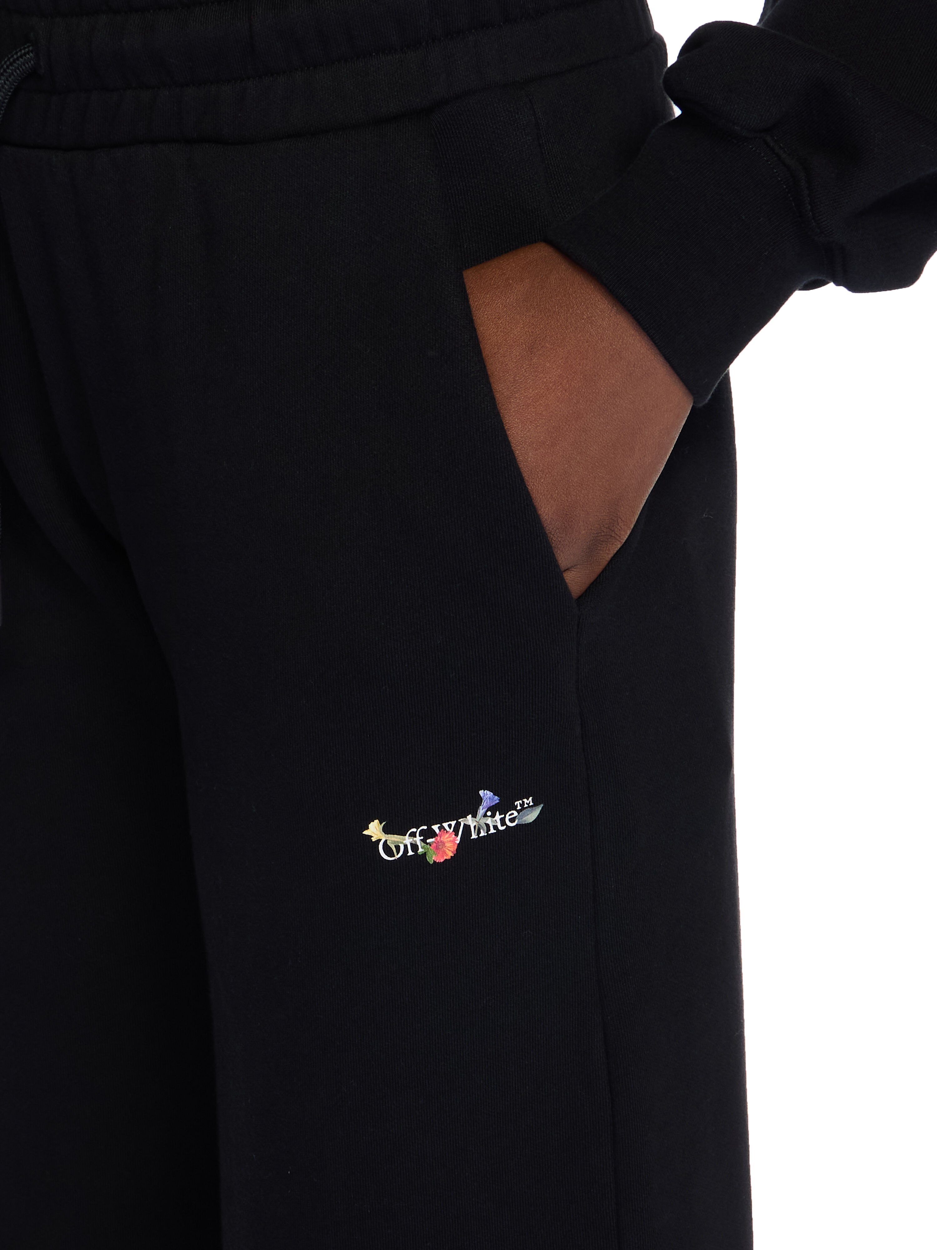 Bookish Flowers Regular Sweatpants in BLACK - WHITE for Women