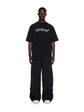 OFF WHITE Black/White Big Bookish Skate S/S Tee GREY OMBB085S25FLE003